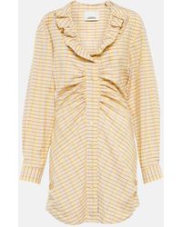 Isabel Marant - Coral Checked Cotton And Silk Minidress - Lyst