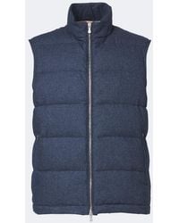 Eleventy - Wool, Cotton, And Cashmere Puffer Vest - Lyst