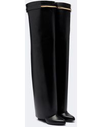 Givenchy - Shark Pinch Leather Over-The-Knee Boots - Lyst