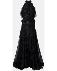 Costarellos - Halterneck Lace Gown - Lyst