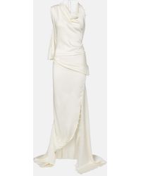 Victoria Beckham - Draped Crepe Satin Gown - Lyst