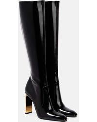 Saint Laurent - Auteuil 105 Glazed Leather Knee-high Boots - Lyst