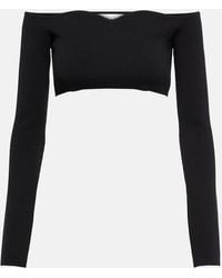 Nina Ricci - Off-Shoulder Wool-Blend Crop Top - Lyst