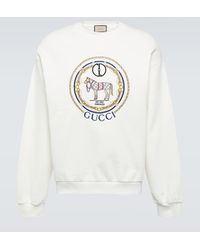 Gucci - Sudadera De Punto De Algodón Con Bordado, Talla - Lyst