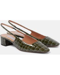 Aquazzura - Ginza 35 Croc-Effect Leather Slingback Pumps - Lyst