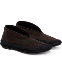 The Row Fairy Shearling Ballet Flats - Brown