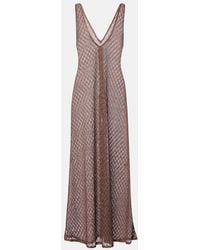 Missoni - Open-Knit Lame Maxi Dress - Lyst