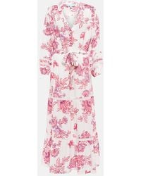 Melissa Odabash - Wisteria Floral Wrap Midi Dress - Lyst