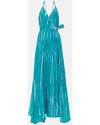 Anna Kosturova - Vestido Envolvente De Seda Tie-Dye - Lyst