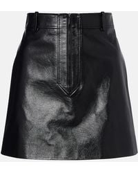 Gucci - Leather Zip-Up Miniskirt - Lyst