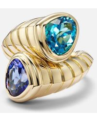 Marina B - Toi Et Moi 18Kt Ring With Topaz And Tanzanite - Lyst