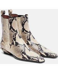 Paris Texas - Bettina Snake-Print Ankle Boots - Lyst