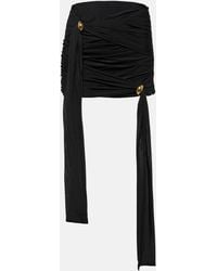Blumarine - Embellished Draped Jersey Miniskirt - Lyst