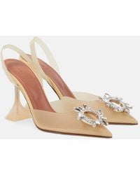 AMINA MUADDI - Cream Pvc Begum Pumps - Lyst