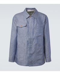 God's True Cashmere - Linen Denim Jacket With Carnelian - Lyst