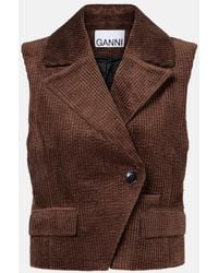 Ganni - Cotton Corduroy Vest - Lyst