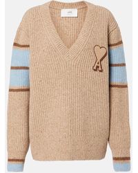 Ami Paris - Ami De Cour Wool And Alpaca-Blend Sweater - Lyst