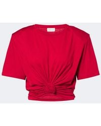 Magda Butrym - Cropped Cotton-Blend Jersey T-Shirt - Lyst