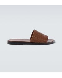 Bottega Veneta - Elio Intrecciato Leather Slides - Lyst