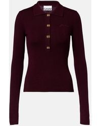 Ganni - Wool Polo Sweater - Lyst