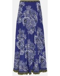 Etro - Jupe Longue En Soie A Imprime Floral - Lyst