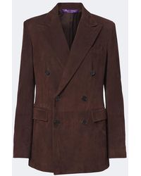 Ralph Lauren - Ramona Double-Breasted Suede Blazer - Lyst