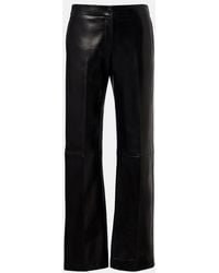 KHAITE - Mita Leather Straight Pants - Lyst