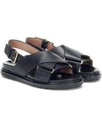Marni Fussbett Smooth Leather Sandals - Black
