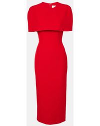 Roland Mouret - Caped Crepe Midi Dress - Lyst