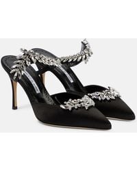 Manolo Blahnik - Lurum 90 Satin Mule - Lyst