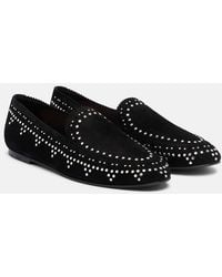 Aquazzura - Skye Studded Suede Loafers - Lyst