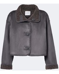 Velvet - Esme Teddy-Lined Cropped Jacket - Lyst