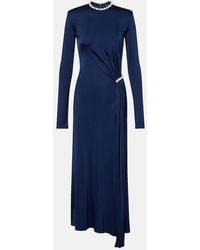 David Koma - Crystal-Embellished Gathered Midi Dress - Lyst