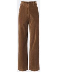 Moncler - Cotton Corduroy Wide-Leg Pants - Lyst