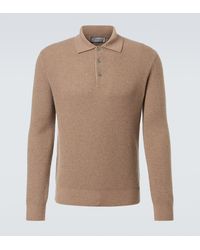 Canali - Waffle-Knit Wool And Cashmere Polo Sweater - Lyst