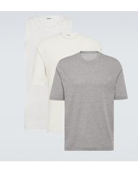 Jil Sander - Set Of 3 Cotton Jersey Tops - Lyst