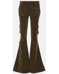 Blumarine - Low-Rise Velvet Flared Cargo Pants - Lyst