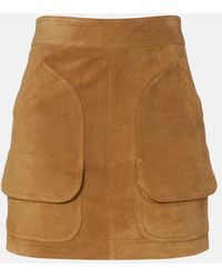 Veronica Beard - Norwood Suede Miniskirt - Lyst