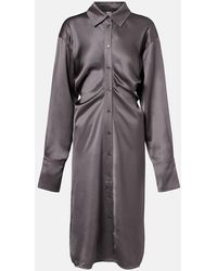 TOTEME - Draped Satin Shirt Dress - Lyst
