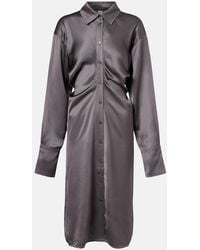 TOTEME - Draped Satin Shirt Dress - Lyst