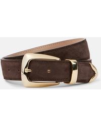 KHAITE - Benny Suede Belt - Lyst