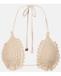 The Attico - Crochet Cotton Bikini Top - Lyst