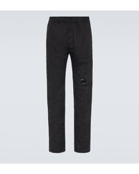 C.P. Company - Cotton And Linen Straight Pants - Lyst