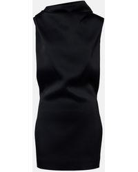 KHAITE - Astor Draped Crepe Satin Minidress - Lyst