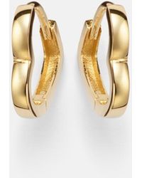 STONE AND STRAND - Heart 14Kt Huggie Earrings - Lyst