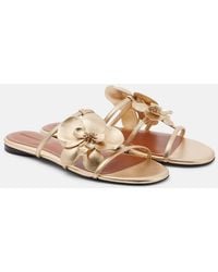 Zimmermann - Orchid Metallic Leather Sandals - Lyst