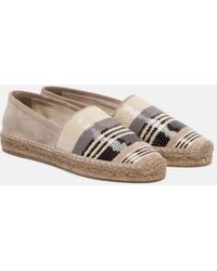Brunello Cucinelli - Sequined Suede Espadrilles - Lyst
