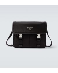 Prada - Re-Nylon Leather-Trimmed Shoulder Bag - Lyst