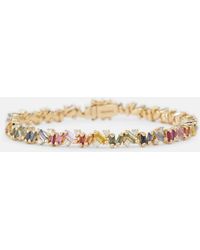 Suzanne Kalan - Fireworks 18kt Yellow Gold Bracelet With Diamonds And Sapphires - Lyst