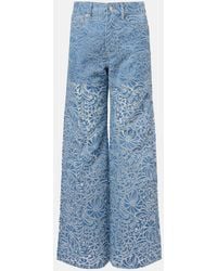 Veronica Beard - Taylor Floral Wide-Leg Jeans - Lyst